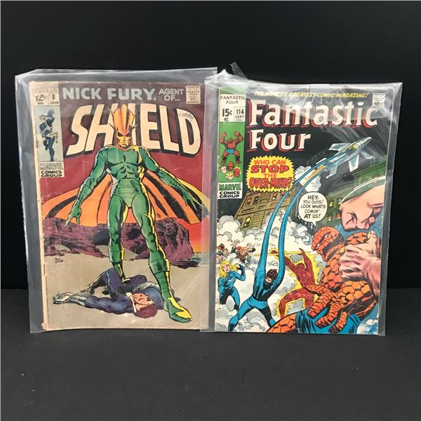 LOT OF 2 MARVEL COMICS INCLUDING FANTASTIC FOUR #114