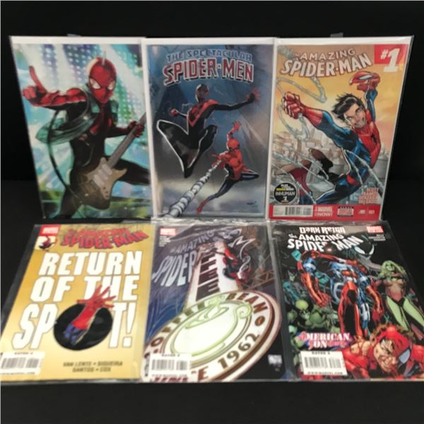 LOT OF 6 COMICS FEATURING SPIDERMAN - MARVEL COMICS