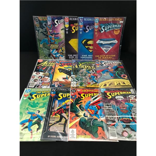 LOT OF 13 COMICS FEATURING SUPERMAN - DC COMICS