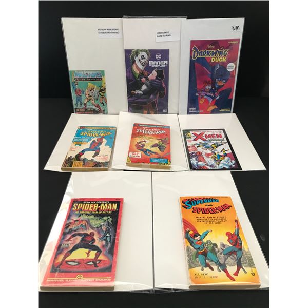 LOT OF 8 COMICS BOOKS INCLUDING THE AMAZING SPIDERMAN - VARIOUS PUBLISHERS