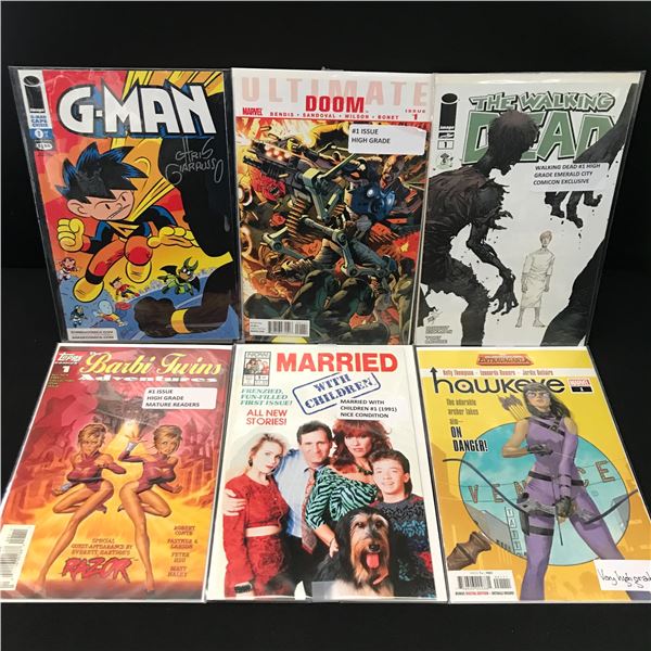 LOT OF 6 X #1 COMICS INCLUDING MARRIED WITH CHILDREN - VARIOUS TITLES AND PUBLISHERS
