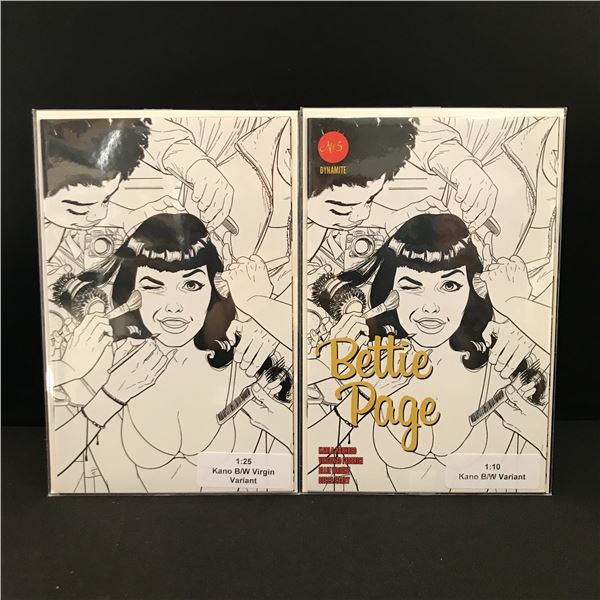 LOT OF 2 BETTIE PAGE COMICS 1:10 & 1:25 VARIANTS - DYNAMITE COMICS