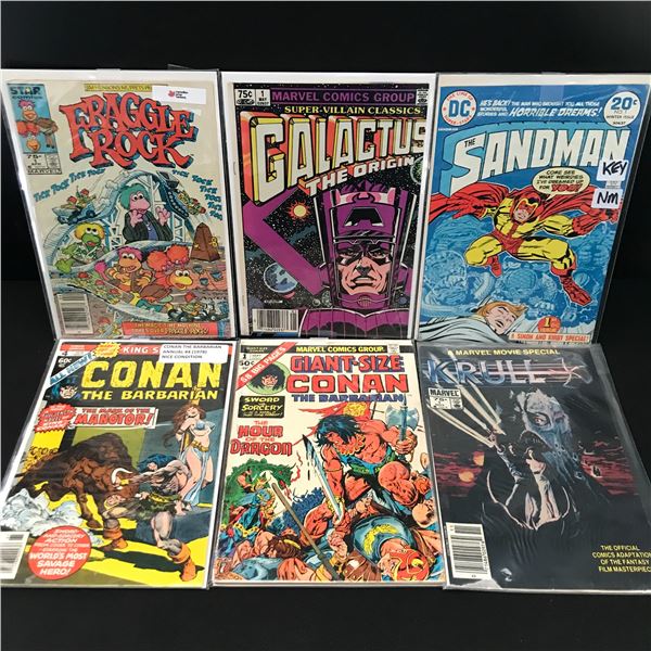 LOT OF 6 COMICS VARIOUS TITLES AND PUBLISHERS INCLUDING GALACTUS THE ORIGIN #1