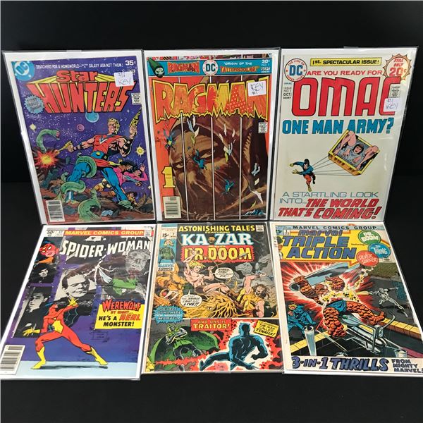 LOT OF 6 MIXED TITLE COMICS - MARVEL AND DC