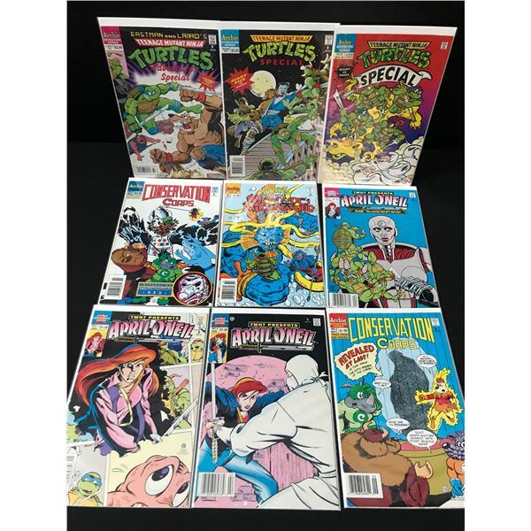 LOT OF 9 TEENAGE MUTANT NINJA TURTLES COMICS - ARCHIE ADVENTURE SERIES