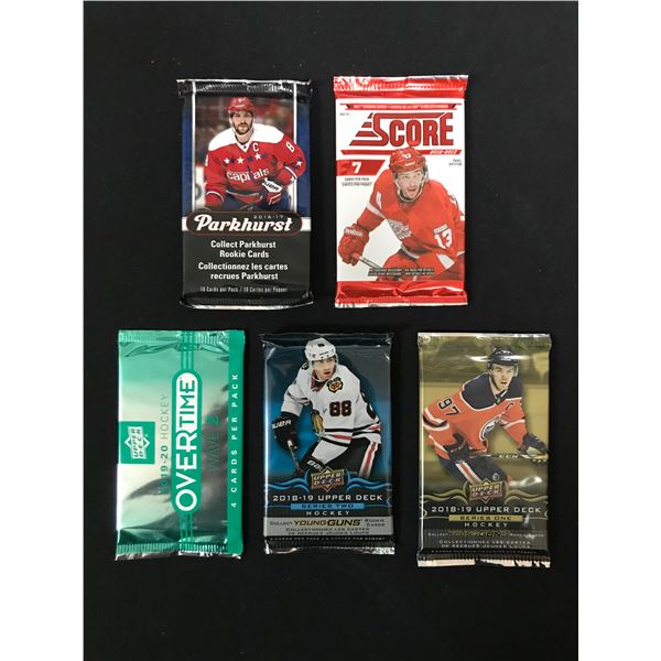 LOT OF 5 SEALED HOCKEY PACKS VARIOUS YEARS
