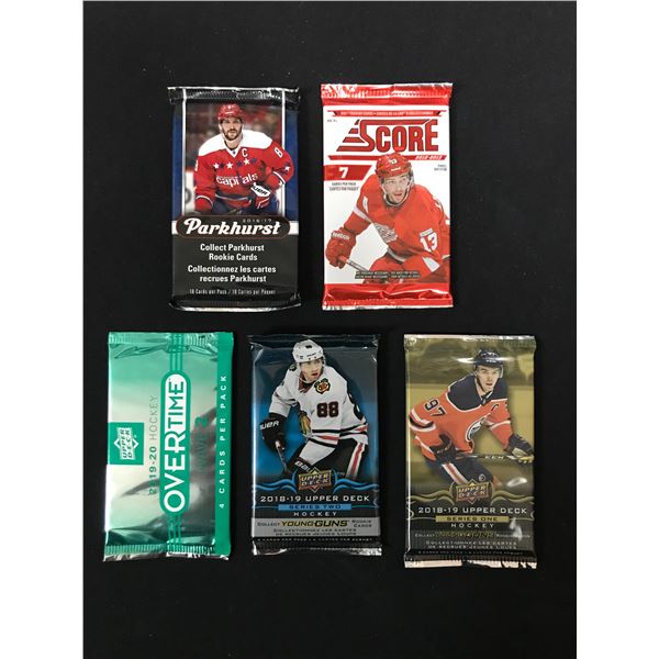 LOT OF 5 SEALED HOCKEY PACKS VARIOUS YEARS