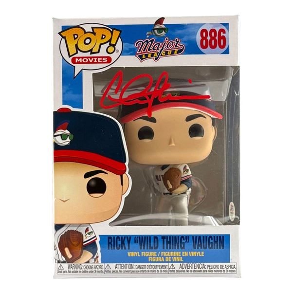 CHARLIE SHEEN SIGNED RICKY 'WILD THING' VAUGHN FUNKO POP - PSA COA