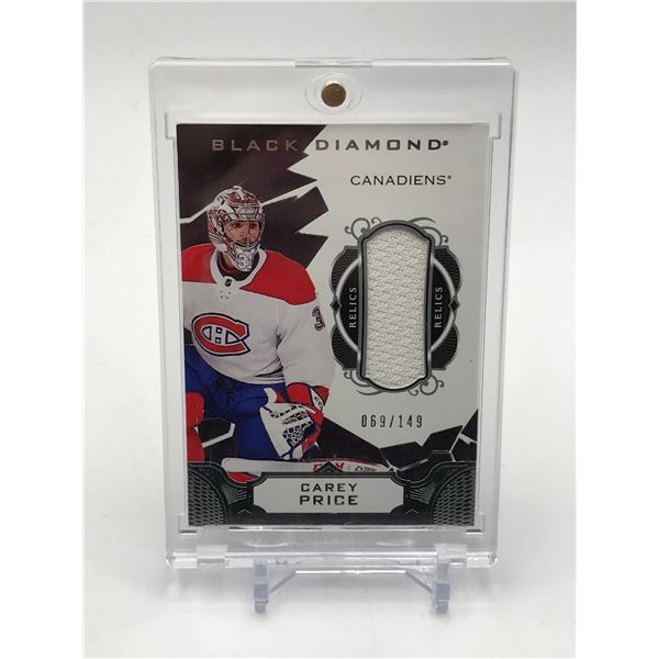 2018-19 BLACK DIAMOND HOCKEY CAREY PRICE PATCH CARD 069/149