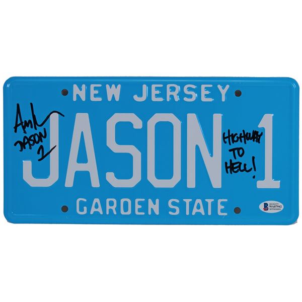 ARI LEHMAN SIGNED AND INSCRIBED 'HIGHWAY TO HELL' LICENSE PLATE - BECKETT COA