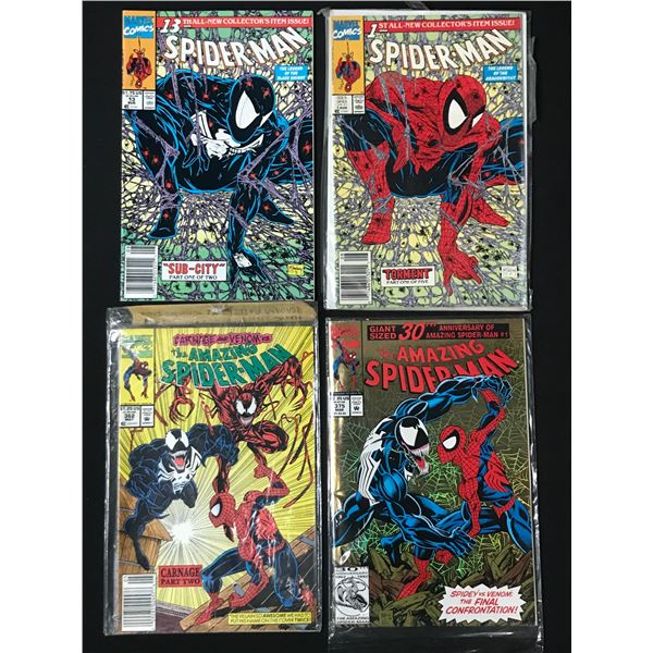LOT OF 4 COMICS FEATURING SPIDERMAN - MARVEL COMICS