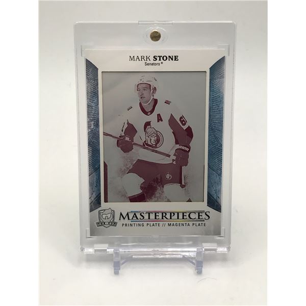 1 OF 1 2017-18 UPPER DECK THE CUP MASTERPIECES MARK STONE MAGNETA PRINTING PLATE