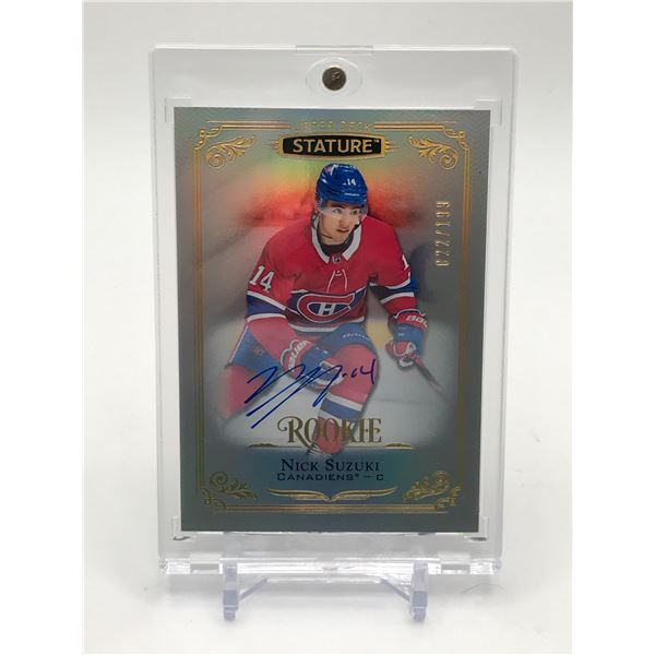 2019-20 STATURE HOCKEY NICK SUZUKI SIGNED ROOKIE TRADING CARD 22/199