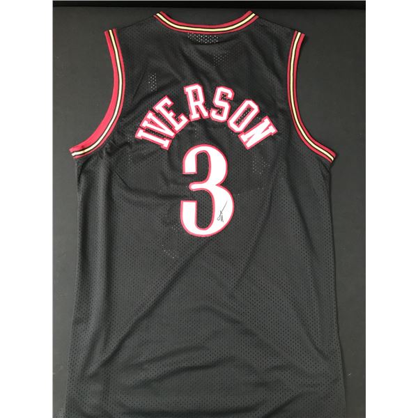 ALLEN IVERSON SIGNED PHILADELPHIA 76ERS CUSTOM JERSEY - ACE COA