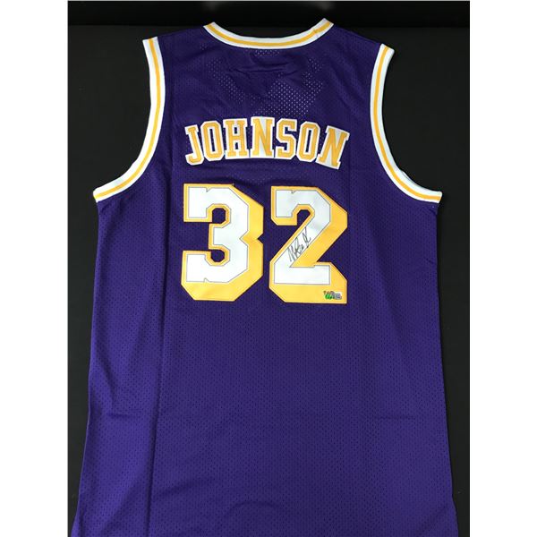 MAGIC JOHNSON SIGNED LOS ANGELES LAKERS CUSTOM JERSEY - ACE COA