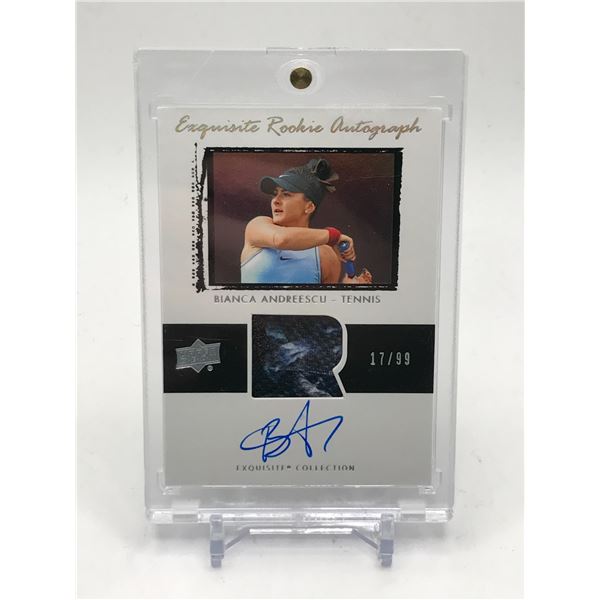 2020 UPPER DECK EXQUISITE COLLECTION BIANCA ANDREESCU SIGNED PATCH TRADING CARD 17/99