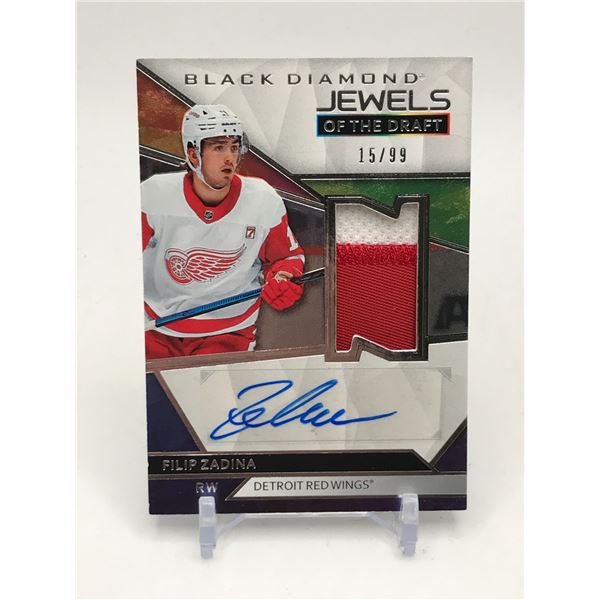2019-20 UPPER DECK BLACK DIAMOND FILIP ZADINA JEWELS OF THE DRAFT RPA 15/99