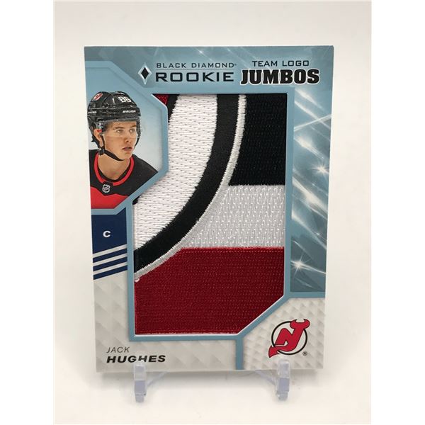 2019-20 UPPER DECK BLACK DIAMOND HOCKEY JACK HUGHES TEAM LOGO ROOKIE JUMBO TRADING CARD