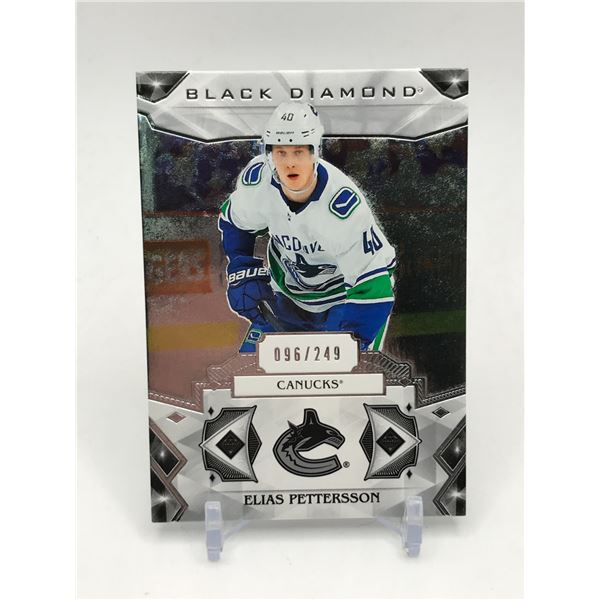 2019-20 UPPER DECK BLACK DIAMOND HOCKEY ELIAS PETTERSSON TRADING CARD 96/249