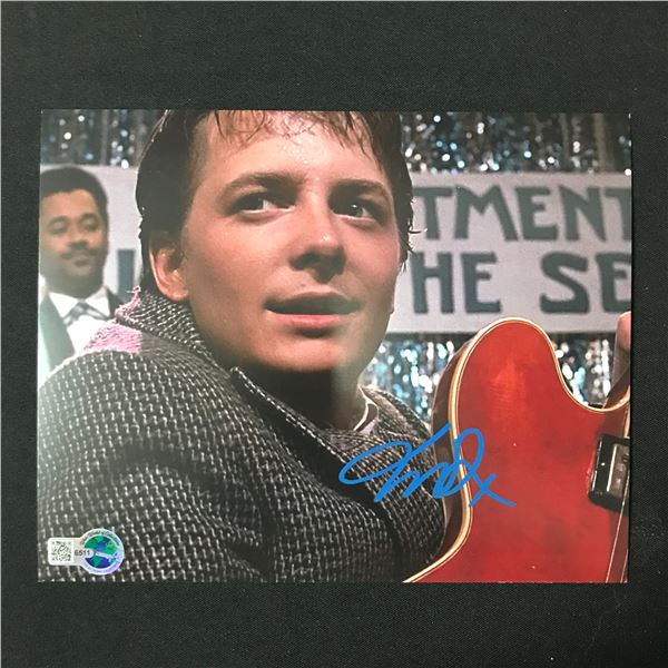 MICHAEL J FOX SIGNED BACK TO THE FUTURE 8X10 - WWOC COA
