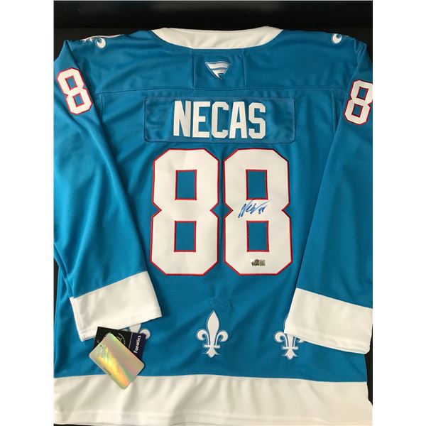 MARTIN NECAS SIGNED (QUEBEC NORDIQUES) COLORADO AVALANCHE CUSTOM JERSEY - ACE COA
