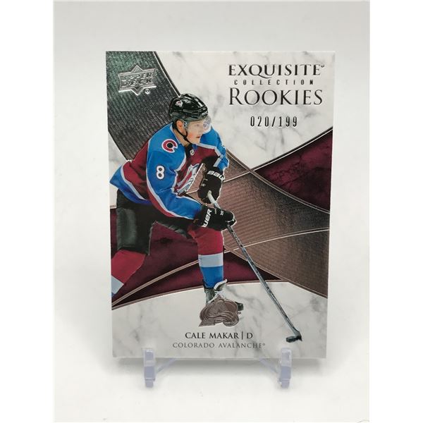 2019-20 UPPER DECK EXQUISITE COLLECTION ROOKIES CALE MAKAR TRADING CARD 020/199