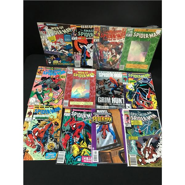 LOT OF 12 COMICS FEATURING SPIDERMAN - MARVEL COMICS
