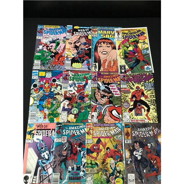 LOT OF 12 COMICS FEATURING SPIDERMAN - MARVEL COMICS