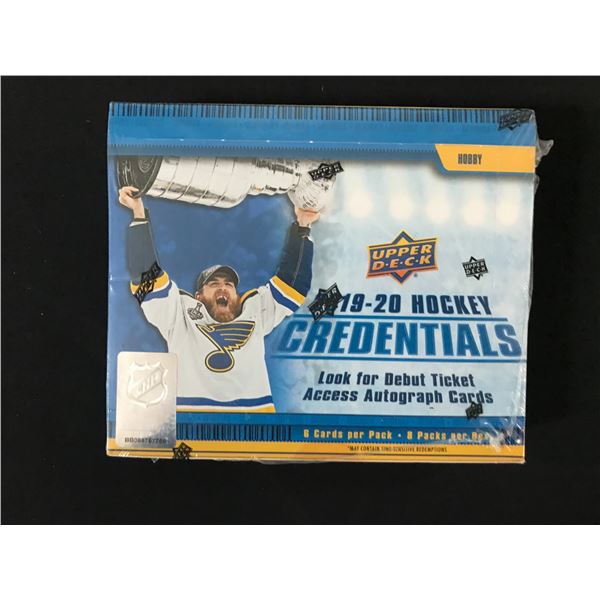 2019-20 UPPER DECK HOCKEY CREDENTIALS SEALED TRADING CARDS BOX
