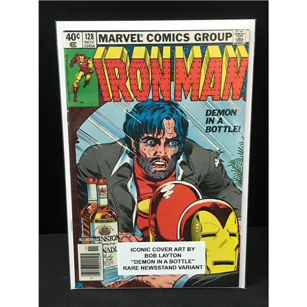IRON MAN #128 ICONIC COVER ART BY BOB LAYTON NEWSSTAND EDITION - MARVEL COMICS
