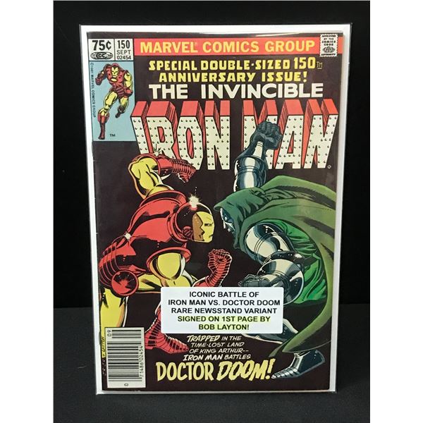 THE INVINCIBLE IRON MAN #150 SIGNED ON 1ST PAGE BY BOB LAYTON - MARVEL COMICS