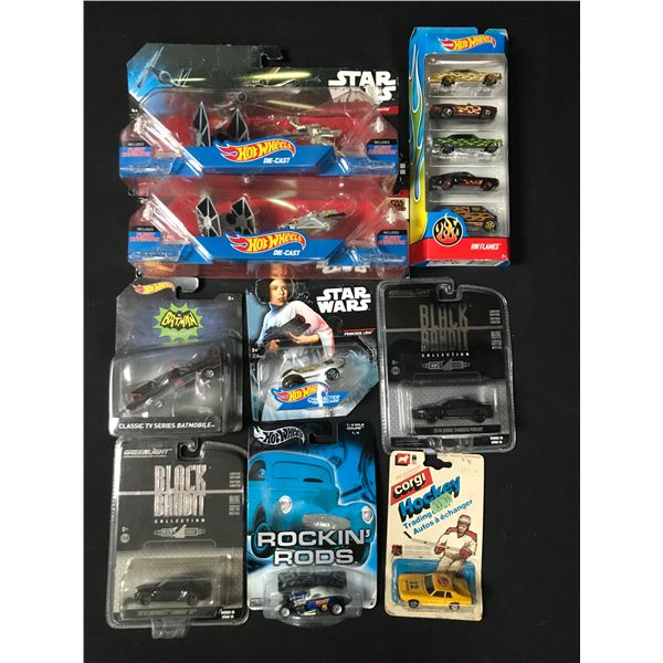 LOT OF HOT WHEELS VEHICLES INCLUDING STAR WARS IN ORIGINAL PACKAGING