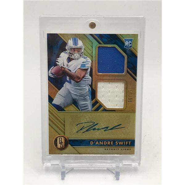 2020 PANINI GOLD STANDARD FOOTBALL D'ANDRE SWIFT SIGNED DUAL PATCH ROOKIE CARD 07/99