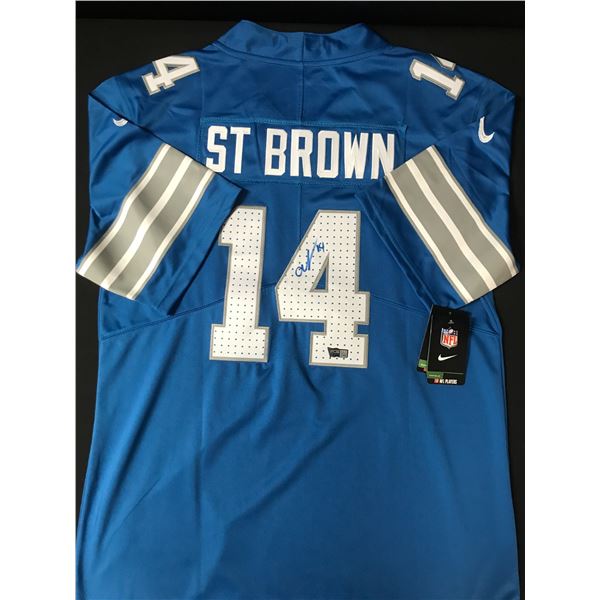 AMON-RA ST BROWN SIGNED CUSTOM FOOTBALL JERSEY - ACE COA