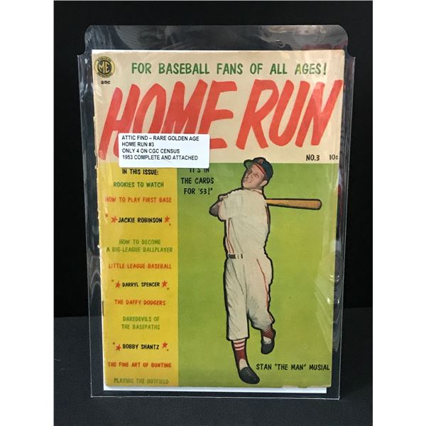 HOME RUN #3 ONLY 4 ON GCG CENSUS (1953) COMPLETE AND ATTACHED - ME COMICS