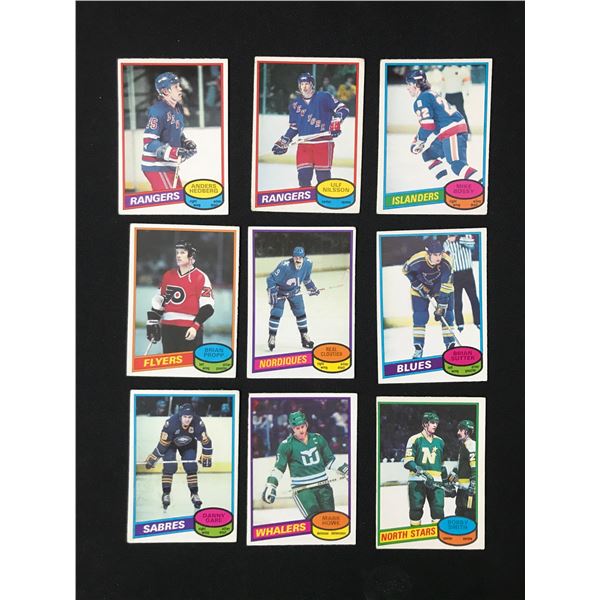 LOT OF 9 1979-80 OPC STAR CARDS LOT