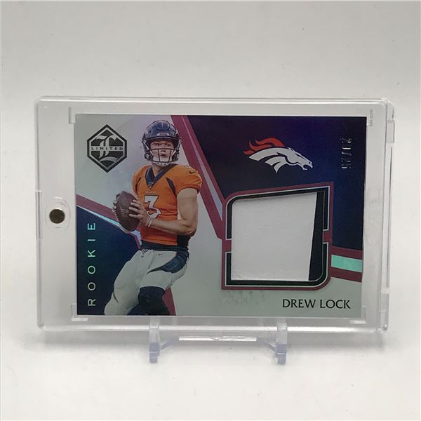 2019 PANINI LIMITED FOOTBALL DREW LOCK ROOKIE PATCH TRADING CARD 20/25