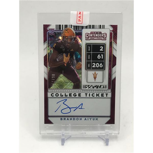 2020 PANINI CONTENDERS DRAFT PICKS BRANDN AIYUK SIGNED COLLEGE TICKET ROOKIE CARD 06/15