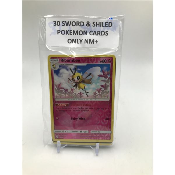 LOT OF 3O POKEMON TCG CARDS SWORD AND SHIELD ONLY NM+