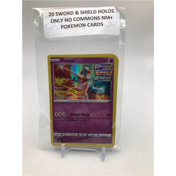 LOT OF 2O POKEMON TCG CARDS SWORD AND SHIELD HOLOS ONLY NO COMMONS NM+