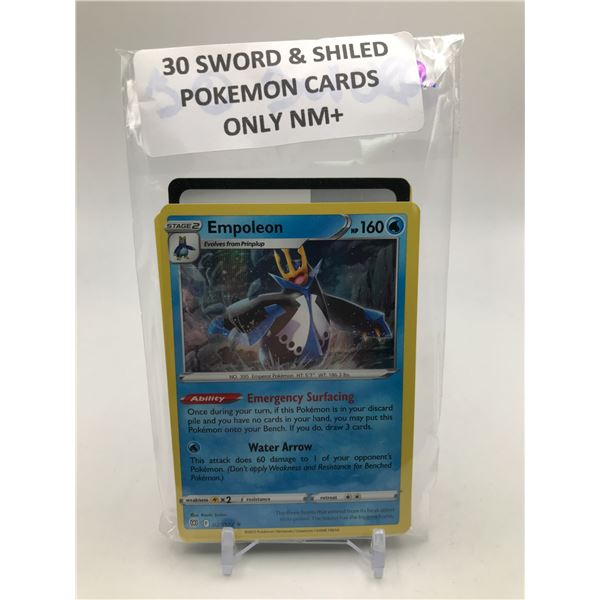 LOT OF 3O POKEMON TCG CARDS SWORD AND SHIELD ONLY NM+