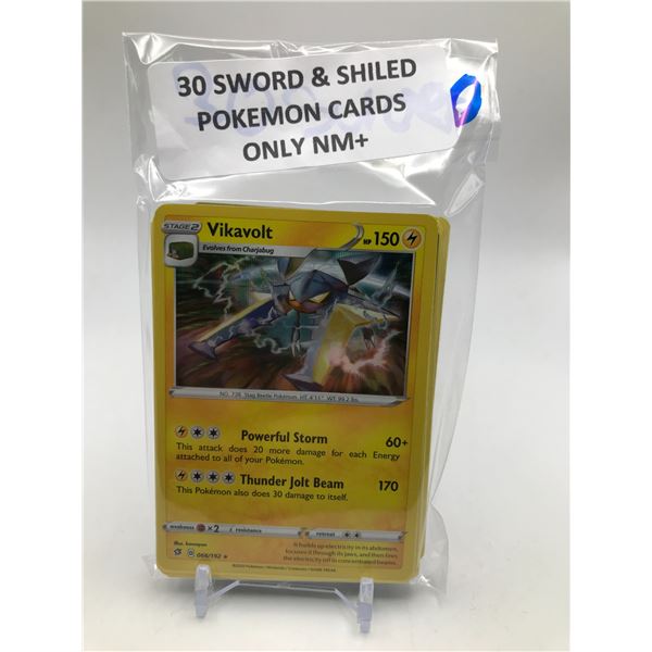 LOT OF 3O POKEMON TCG CARDS SWORD AND SHIELD ONLY NM+