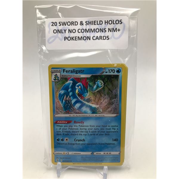 LOT OF 2O POKEMON TCG CARDS SWORD AND SHIELD HOLO ONLY NO COMMONS NM+