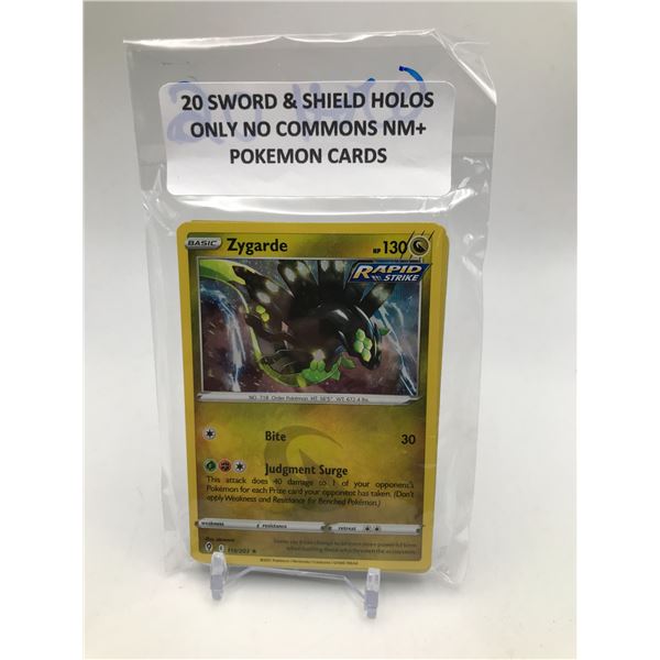 LOT OF 2O POKEMON TCG CARDS SWORD AND SHIELD HOLO ONLY NO COMMONS NM+