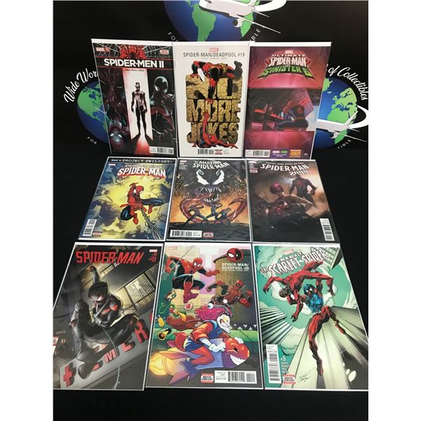 LOT OF 9 COMICS FEATURING SPIDERMAN - MARVEL COMICS