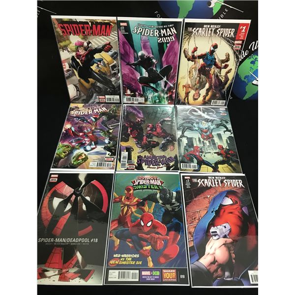 LOT OF 9 COMICS FEATURING SPIDERMAN - MARVEL COMICS