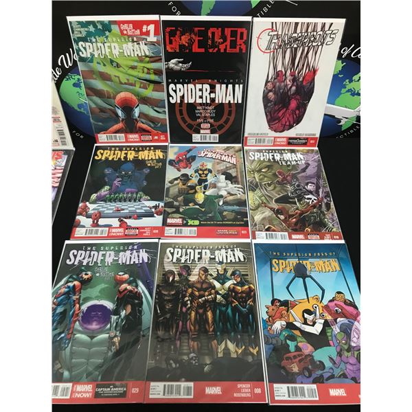 LOT OF 9 COMICS FEATURING SPIDERMAN - MARVEL COMICS