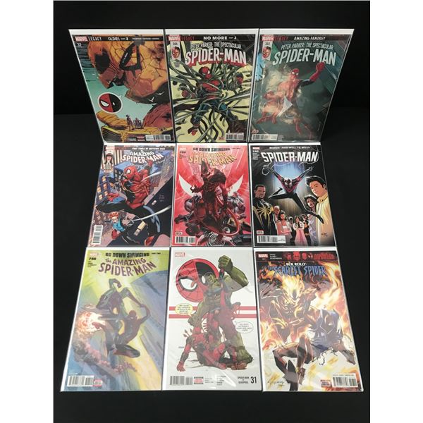 LOT OF 9 COMICS FEATURING SPIDERMAN - MARVEL COMICS