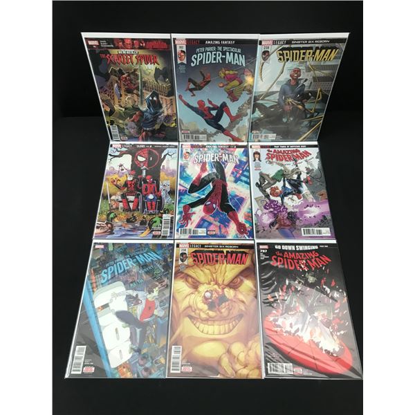 LOT OF 9 COMICS FEATURING SPIDERMAN - MARVEL COMICS