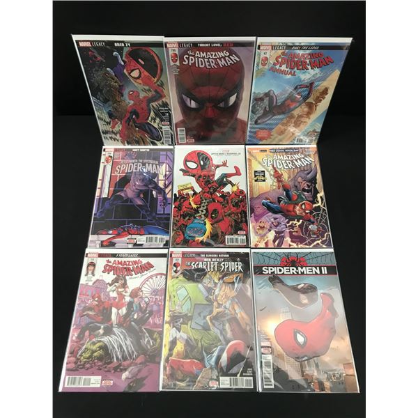 LOT OF 9 COMICS FEATURING SPIDERMAN - MARVEL COMICS
